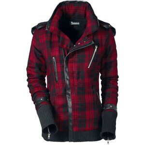 Handmade Women's coat Jacket Winter Seasons Jacket Black & Red